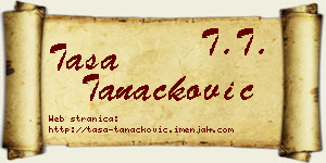 Tasa Tanacković vizit kartica